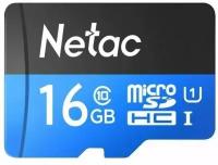 Карта памяти MicroSD 16GB Netac P500 Standard Class 10 UHS-I (90 Mb/s) + SD адаптер