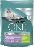 PURINA ONE 200 г сухой корм для взрослых кошек с чувствительным пищеварением и разборчивым вкусом в еде, с высоким содержанием индейки и рисом