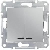 Schneider Electric Sedna Алюминий Выключатель 2-x клавишный с подсветкой SDN0300360