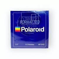 157902 Дискеты 3.5" Polaroid 1,44 Мб MF2 HD, упаковка 10 штук в картонной коробке