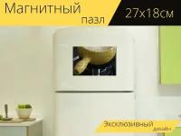 Магнитный пазл "Фондю, швейцария, сырное фондю" на холодильник 27 x 18 см