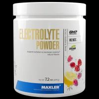 Электролиты Maxler Electrolyte Powder, вкус лимон-малина, 204 г, поддержка электролитного баланс, комплекс микроэлементов