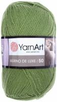 Пряжа Yarnart Merino De LUXE зеленый (098), 50%шерсть/50%акрил, 280м, 100г, 1шт