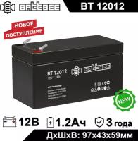 Аккумуляторная батарея Battbee BT 12012 12 В 1.2 Ач для ИБП, UPS, аккумулятор для детского электромобиля, эхолота