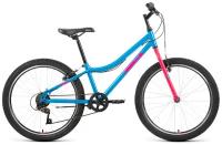 Велосипед 24 FORWARD ALTAIR MTB HT 1.0 (6-ск.) 2022 (рама 12) голубой/розовый IBK22AL24091