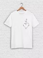 Футболка унисекс Printech "Минимализм/сердце/любовь/Love/Heart" Белая XS FU-GA7P18/WH-XS