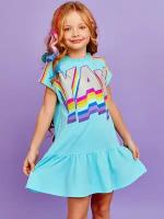 Туника (платье) д/дев Juno SS21GJ529 Sweet Rainbow бирюзовый р. 122