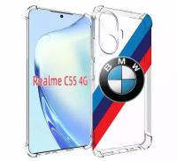 Чехол MyPads Лого-BMW мужской для Realme C55 задняя-панель-накладка-бампер