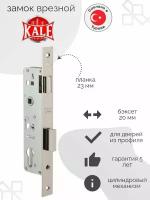 Замок врезной без ручек KALE 153 20mm W/B никель б/о б/накл.б/мех м/о 85мм без ЦМ