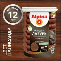 Биоцидная пропитка Alpina Аква лазурь для дерева, 0.9 л, палисандр