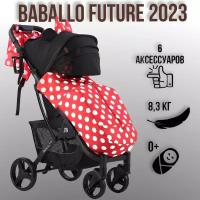 Коляска детская прогулочная Babalo Future 2023, цвет Минни маус на черной раме + сумка (механическая регулировка спинки)