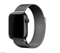 Металлический ремешок для смарт-часов Apple Watch (Эппл Вотч) 1-9, SE 42-44-45-49 мм /Браслет миланская петля для смарт часов Эпл Вотч СЕ /Темно-Серый