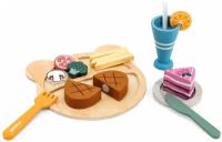 Развивающие игрушки из дерева Viga Toys, Набор игрушечных продуктов с посудой "Обед" (15 предметов) 44058