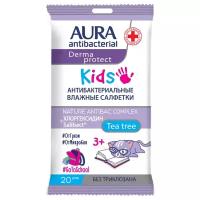 Салфетки влажные антибактер. "AURA" детские 3+ KIDS упак. 20 ШТ. (48)