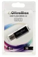 Флешка OltraMax 30, 4 Гб, USB2.0, чт до 15 Мб/с, зап до 8 Мб/с, чёрная 9441526