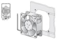 Вентиляторный модуль потолочный c термостатом для настенного шкафа, 4 вентилятора 220В, Alvm-fan-t-4-s