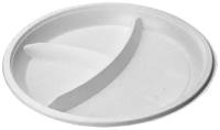 Тарелки одноразовые 3 секции диаметр 21 см белые набор 60 штук Мистерия