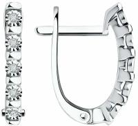 Серьги SOKOLOV Diamonds из белого золота с бриллиантами 1022068-3