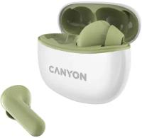 Наушники Canyon CNS-TWS5GR беспроводные, вкладыши, с микрофоном, TWS, Bluetooth, зеленый