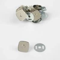 Кнопки магнитные, 18 х 18 мм, 4 шт, цвет серебряный