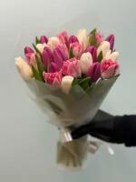 Тюльпаны пионовидные 15 штук разноцветные