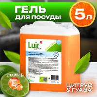 Моющее средство для посуды LUIR Luxe Guava, Люир Люкс Гуава гель для мыться посуды с антибактериальным, гипоаллергенным эффектом, 5 литров