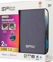 Внешний жесткий диск 2TB Silicon Power Armor A80, 2.5", USB 3.1, водонепроницаемый, Синий