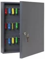 Шкаф для ключей Klesto K-60 на 60 ключей, настенный, серый металл, 350х75х400 мм