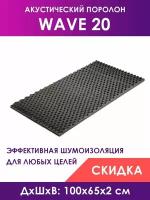 Акустический поролон Volna 20 тёмно-серый 650х1000