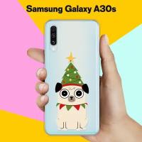 Силиконовый чехол на Samsung Galaxy A30s Елка-мопс / для Самсунг Галакси А30с