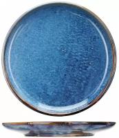 Тарелка Kunstwerk круглая Ирис 210х210х27мм, фарфор, голубой