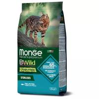 Корм для стерилизованных кошек Monge BWILD Feed the Instinct беззерновой, с тунцом и с горошком 1.5 кг