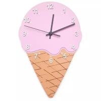 Часы детские настенные POLKI-DECOR "Мороженка" Розовое