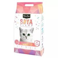 Kit Cat SoyaClump Soybean Litter Confetti соевый биоразлагаемый комкующийся наполнитель с разноцветными гранулами 14л