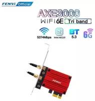 Двухдиапазонный беспроводной Wi-Fi-адаптер Fenvi PCE-AXE3000 Wi-Fi 6E AX210 Bluetooth 5.3 5374 Mb/s с 2 4 Г 5 ГГц 6 Г Wi-Fi 802 11 AX AC intel AX210