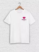 Футболка унисекс Printech "Минимализм/сердце/любовь/Love/Heart" Белая XS FU-GA7P13/WH-XS