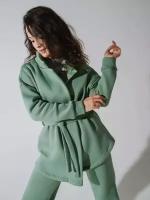 Женский трикотажный жакет с начесом серо-зеленого цвета бренд BORMALISA размер L/XL