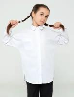 Рубашка детская кимоно белая/размер 128/блуза детская/одежда для школы/школьная форма