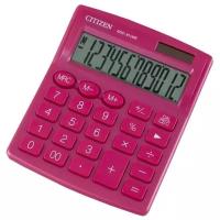 Калькулятор настольный Citizen SDC812NRPKE, 12 разр, двойное питание, 127*105*21мм, розовый