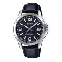 Наручные часы CASIO MTP-V004L-1B кварцевые, водонепроницаемые, хром