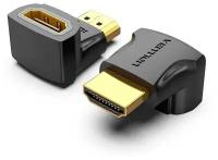 Vention Переходник HDMI(папа) на HDMI(мама) v2.0 Vention адаптер угловой 90 для телевизоров ноутбуков и камер, г-образный переходник арт. AIOB0