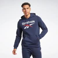 Толстовка Reebok для мужчин, Размер:M, Цвет:синий, Модель:REEBOK IDENTITY BIG LOGO FLEECE HOODIE