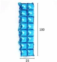 Панно фольгированное 37 х 142 см, 2 ряда, цвет голубой