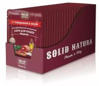 Влажный корм для кошек кусочки говядины в желе Solid Natura Premium, пауч, упаковка 14 шт х 85 г