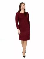 Платье с манжетом LUCKY DAY, ЛДМ009/3, Бордовый замша, размер 44