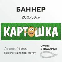 Рекламный баннер растяжка шиномонтаж 2,0 на 0,58 метра с люверсами 16 штук, вывеска уличная, всё для торговли