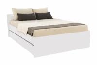 Кровать Боровичи-Мебель Мелисса с реечным основанием и ящиками белый 205х135х85 см