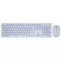 Клавиатура + мышь Oklick 240M клав:белый мышь:белый USB беспроводная slim Multimedia