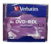 Компакт диск для записи Verbatim DVD+R DL 8.5gb, 8x, 240min. Double Layer