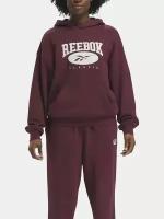 Худи Reebok CLASSICS NATURAL DYE BIG LOGO, силуэт свободный, размер L, бордовый